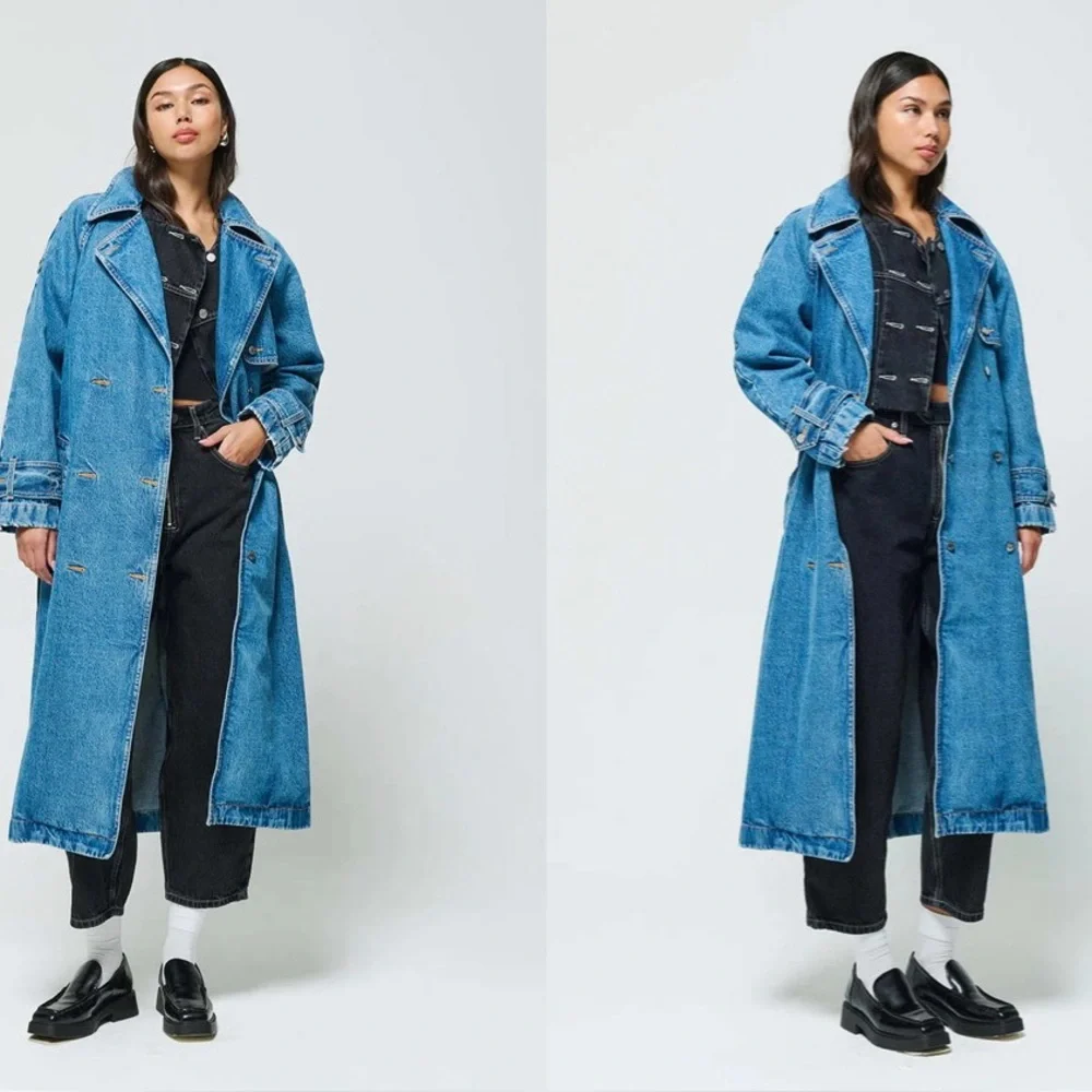 ETICA denim Jacques Trench Coat ✨NWT $398 Small - Picture 13 of 13